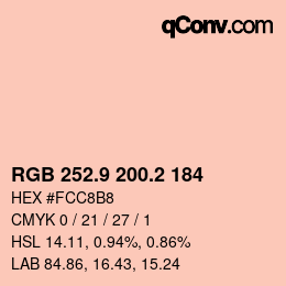 Color code: RGB 252.9 200.2 184 | qconv.com