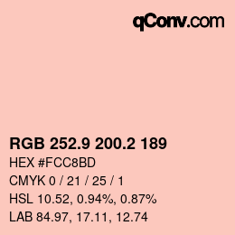 Color code: RGB 252.9 200.2 189 | qconv.com