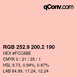 Color code: RGB 252.9 200.2 190 | qconv.com