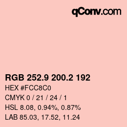 Color code: RGB 252.9 200.2 192 | qconv.com