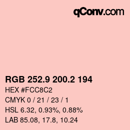 Farbcode: RGB 252.9 200.2 194 | qconv.com