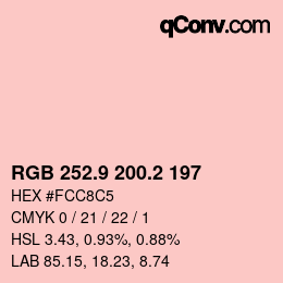 Color code: RGB 252.9 200.2 197 | qconv.com