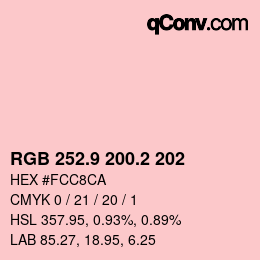 Color code: RGB 252.9 200.2 202 | qconv.com