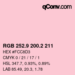 Farbcode: RGB 252.9 200.2 211 | qconv.com