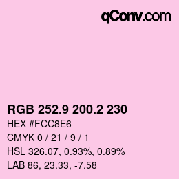 Farbcode: RGB 252.9 200.2 230 | qconv.com