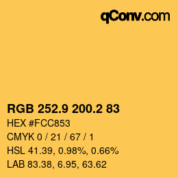 Color code: RGB 252.9 200.2 83 | qconv.com