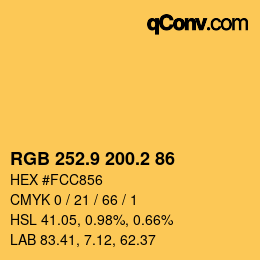 カラーコード: RGB 252.9 200.2 86 | qconv.com