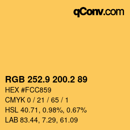 カラーコード: RGB 252.9 200.2 89 | qconv.com