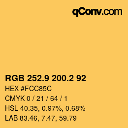Color code: RGB 252.9 200.2 92 | qconv.com