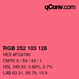 Color code: RGB 252 103 128 | qconv.com