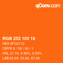 Color code: RGB 252 103 18 | qconv.com