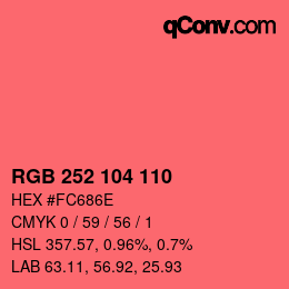カラーコード: RGB 252 104 110 | qconv.com