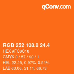 カラーコード: RGB 252 108.8 24.4 | qconv.com