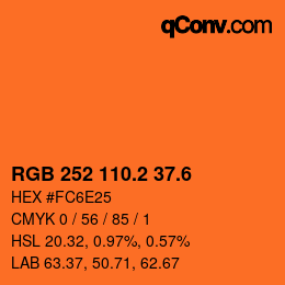 カラーコード: RGB 252 110.2 37.6 | qconv.com