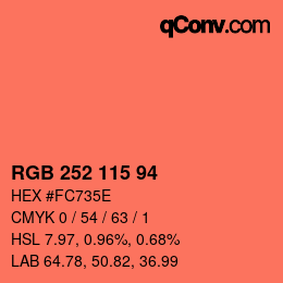 Farbcode: RGB 252 115 94 | qconv.com