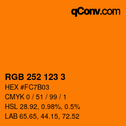カラーコード: RGB 252 123 3 | qconv.com