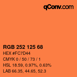 Color code: RGB 252 125 68 | qconv.com