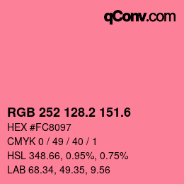 カラーコード: RGB 252 128.2 151.6 | qconv.com