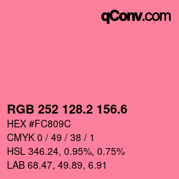 カラーコード: RGB 252 128.2 156.6 | qconv.com