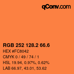 カラーコード: RGB 252 128.2 66.6 | qconv.com