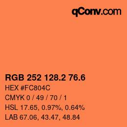 カラーコード: RGB 252 128.2 76.6 | qconv.com
