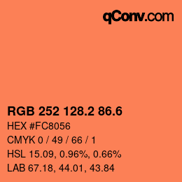 カラーコード: RGB 252 128.2 86.6 | qconv.com