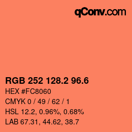 カラーコード: RGB 252 128.2 96.6 | qconv.com