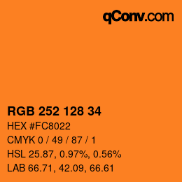 Farbcode: RGB 252 128 34 | qconv.com
