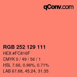 Color code: RGB 252 129 111 | qconv.com