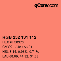 Color code: RGB 252 131 112 | qconv.com