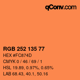 カラーコード: RGB 252 135 77 | qconv.com