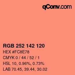 Color code: RGB 252 142 120 | qconv.com