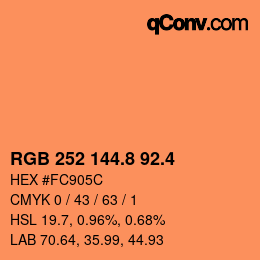 カラーコード: RGB 252 144.8 92.4 | qconv.com