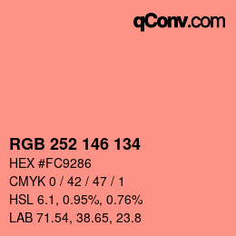 Código de color: RGB 252 146 134 | qconv.com