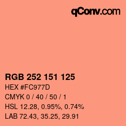 Farbcode: RGB 252 151 125 | qconv.com