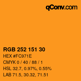 Código de color: RGB 252 151 30 | qconv.com