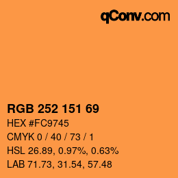 Color code: RGB 252 151 69 | qconv.com