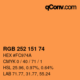 カラーコード: RGB 252 151 74 | qconv.com