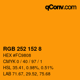 カラーコード: RGB 252 152 8 | qconv.com