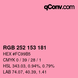Código de color: RGB 252 153 181 | qconv.com