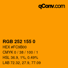 Color code: RGB 252 155 0 | qconv.com