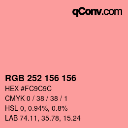 Color code: RGB 252 156 156 | qconv.com
