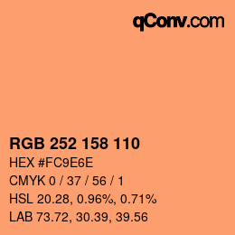 カラーコード: RGB 252 158 110 | qconv.com