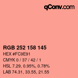 カラーコード: RGB 252 158 145 | qconv.com