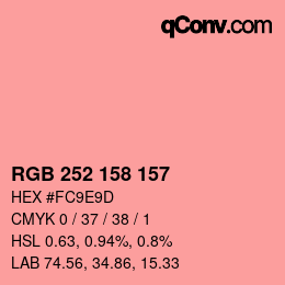 颜色代码: RGB 252 158 157 | qconv.com