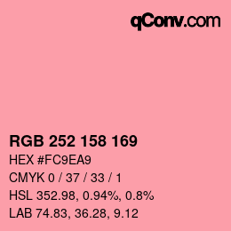 颜色代码: RGB 252 158 169 | qconv.com