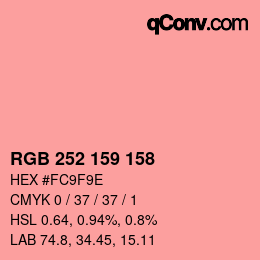 颜色代码: RGB 252 159 158 | qconv.com