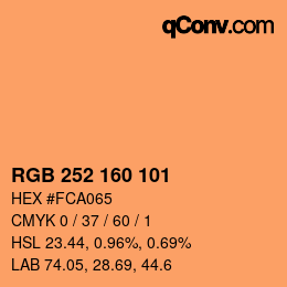 Color code: RGB 252 160 101 | qconv.com