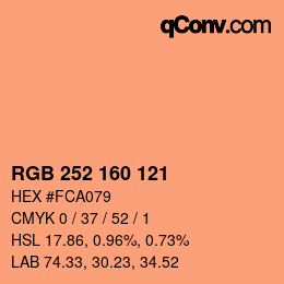 Farbcode: RGB 252 160 121 | qconv.com