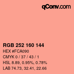 Color code: RGB 252 160 144 | qconv.com
